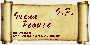 Irena Peović vizit kartica